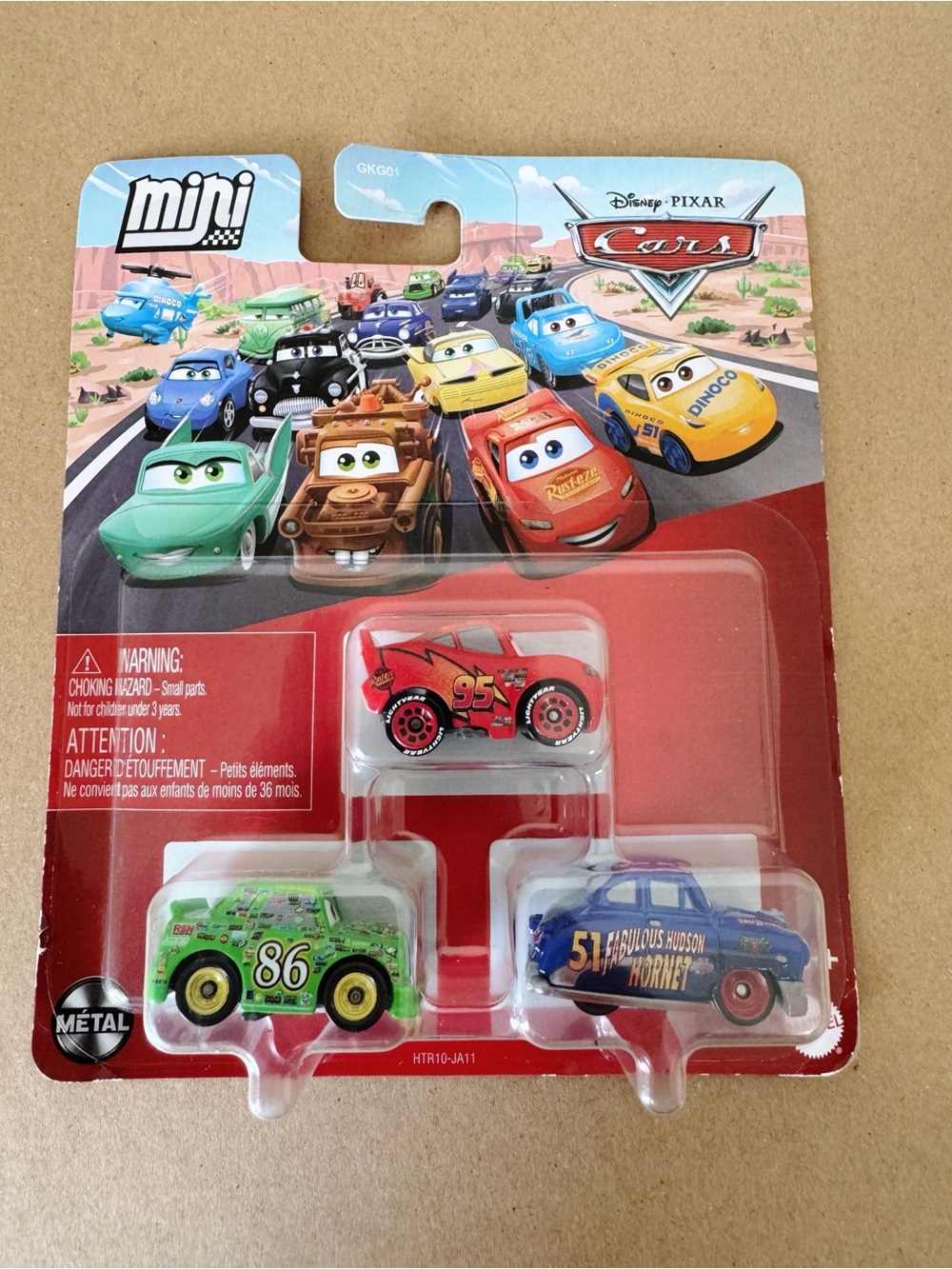 Pixar Cars Mini Racers Lightning McQueen Chick Hicks Fabulous Hudson Hornet